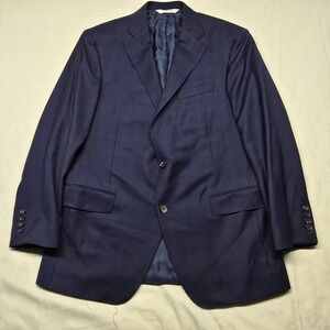 Samuelson Sb Garner Navy Plaid Super 120's Loro Piana Extreme Blazer 40r